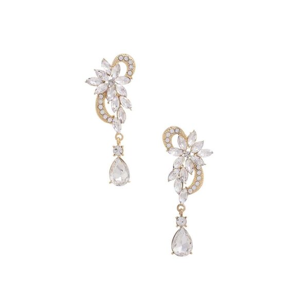 Flower Rhinestone Dangle Earring - Picture 1 of 5